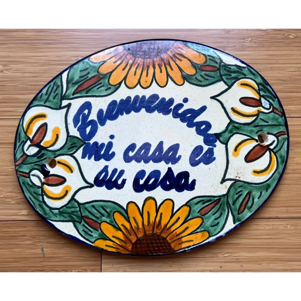 Telavera Mexican Pottery Welcome Plaque